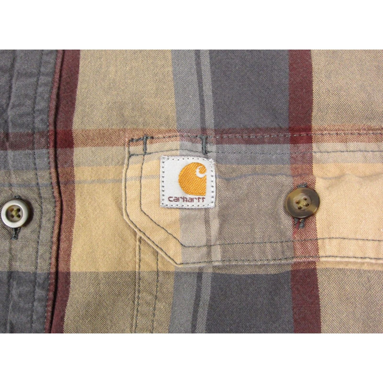 Carhartt Carhartt Shirt Mens M Brown Plaid Flannel Western 90s Button-Up Workwear Casual Shirt Mens Size US M / EU 48-50 / 2 - 3 Thumbnail