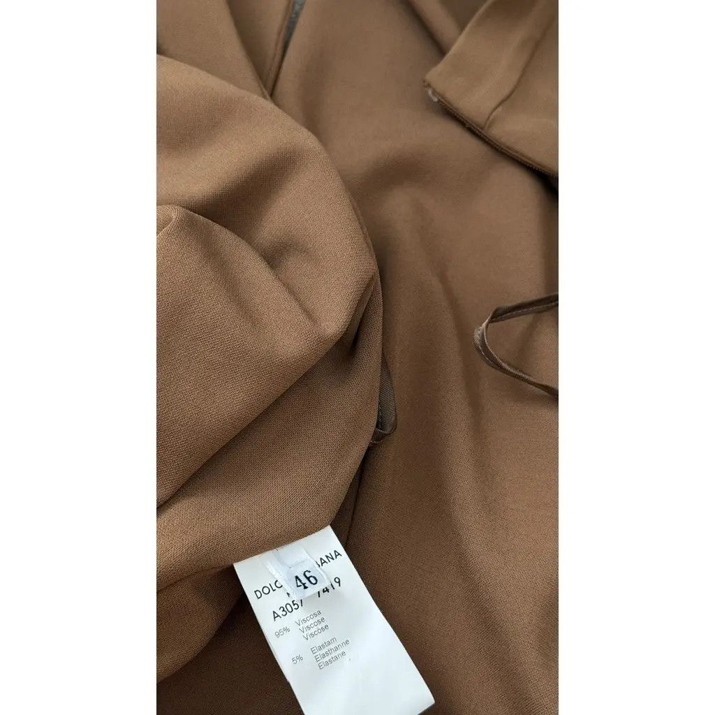 Dolce & Gabbana Dolce & Gabbana Brown Halter Midi Dress Gold Buckle IT 46 Size L / US 10 / IT 46 - 9 Thumbnail