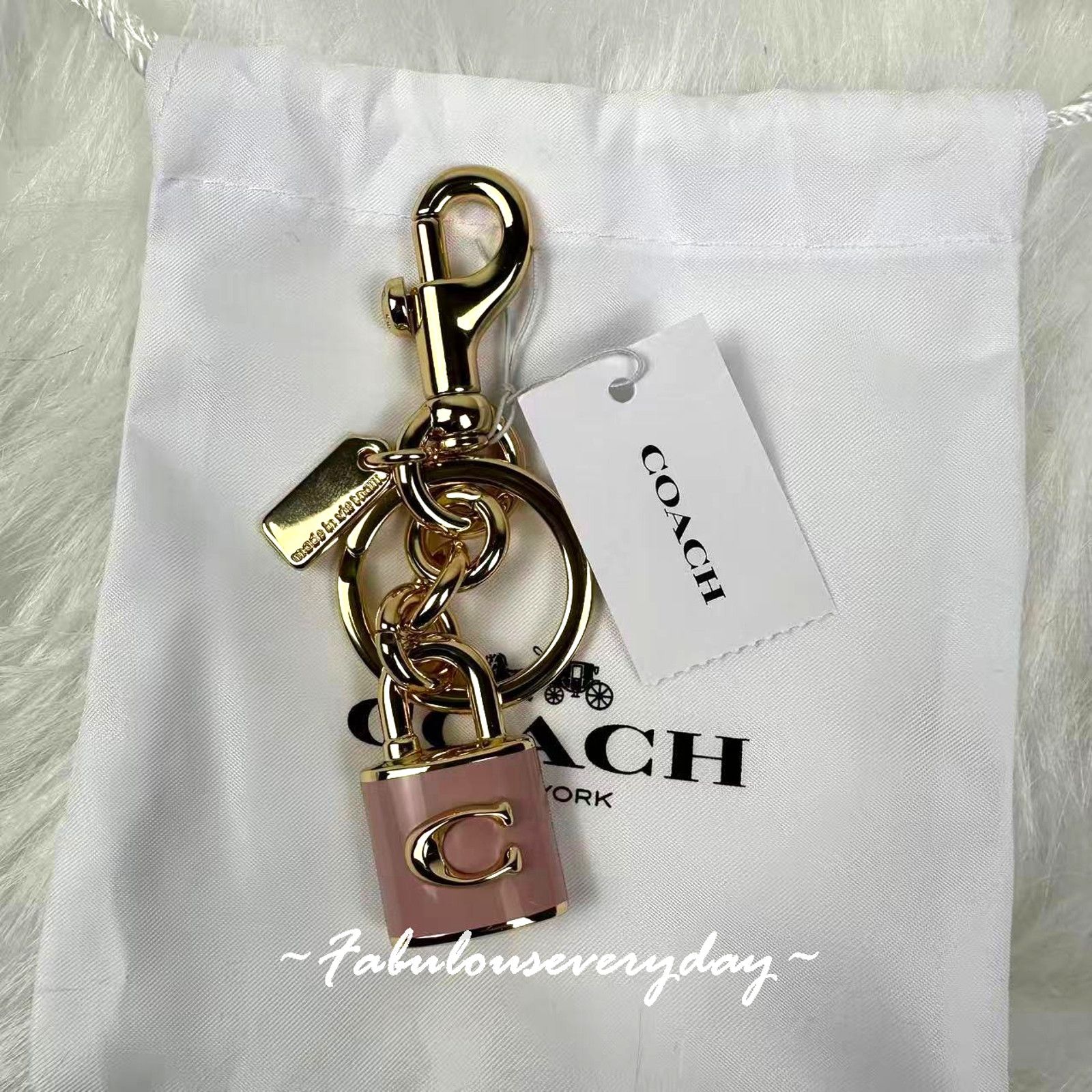Coach Coach Lock Bag Charm Pink CEF95 with Dust Bag NWT Size ONE SIZE - 1 Thumbnail