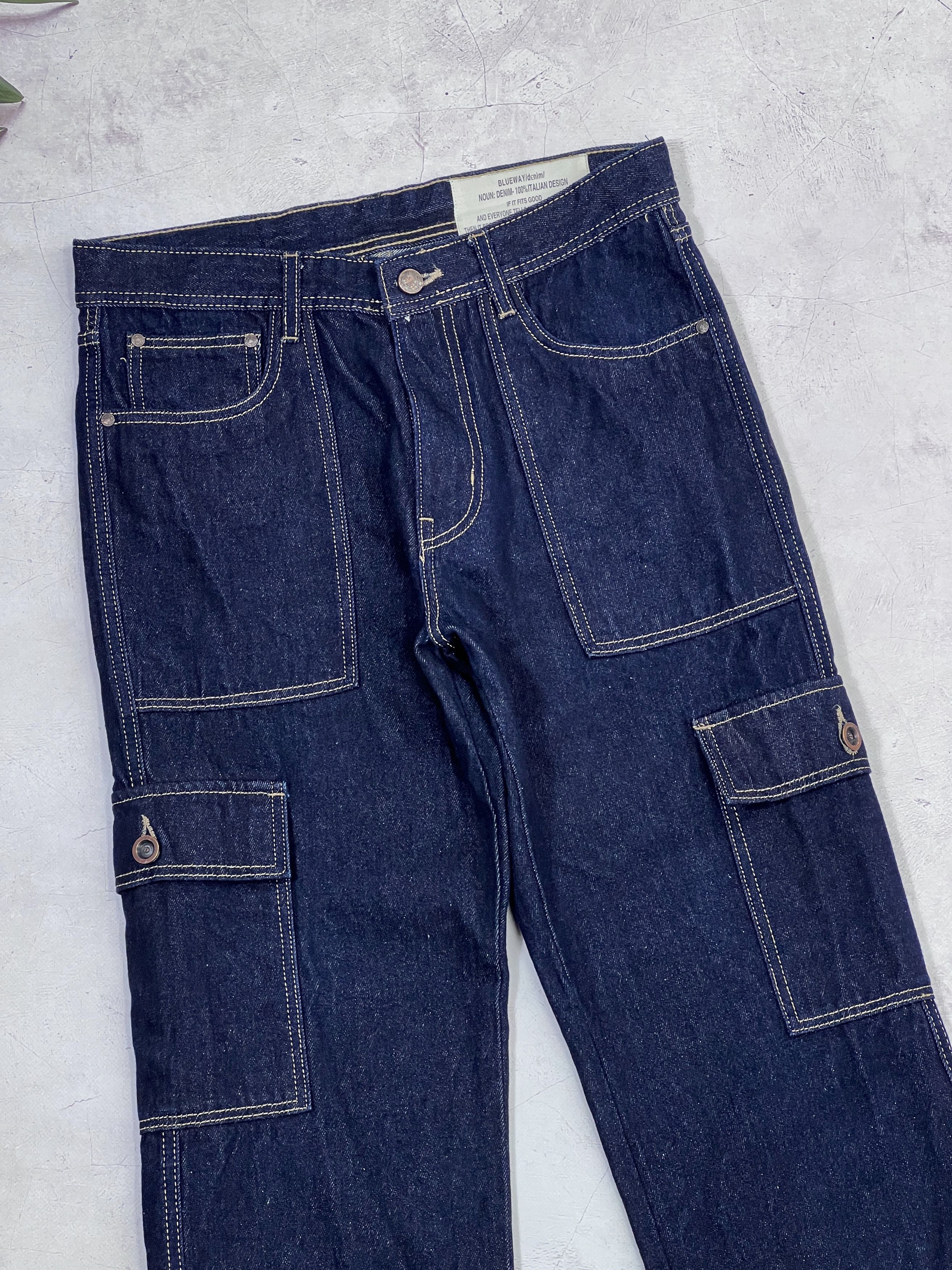 Blue Blue Japan × Japan Blue × Japanese Brand Blue Way Japanese Indigo Denim Cargo Pants Size US 32 / EU 48 - 5 Thumbnail