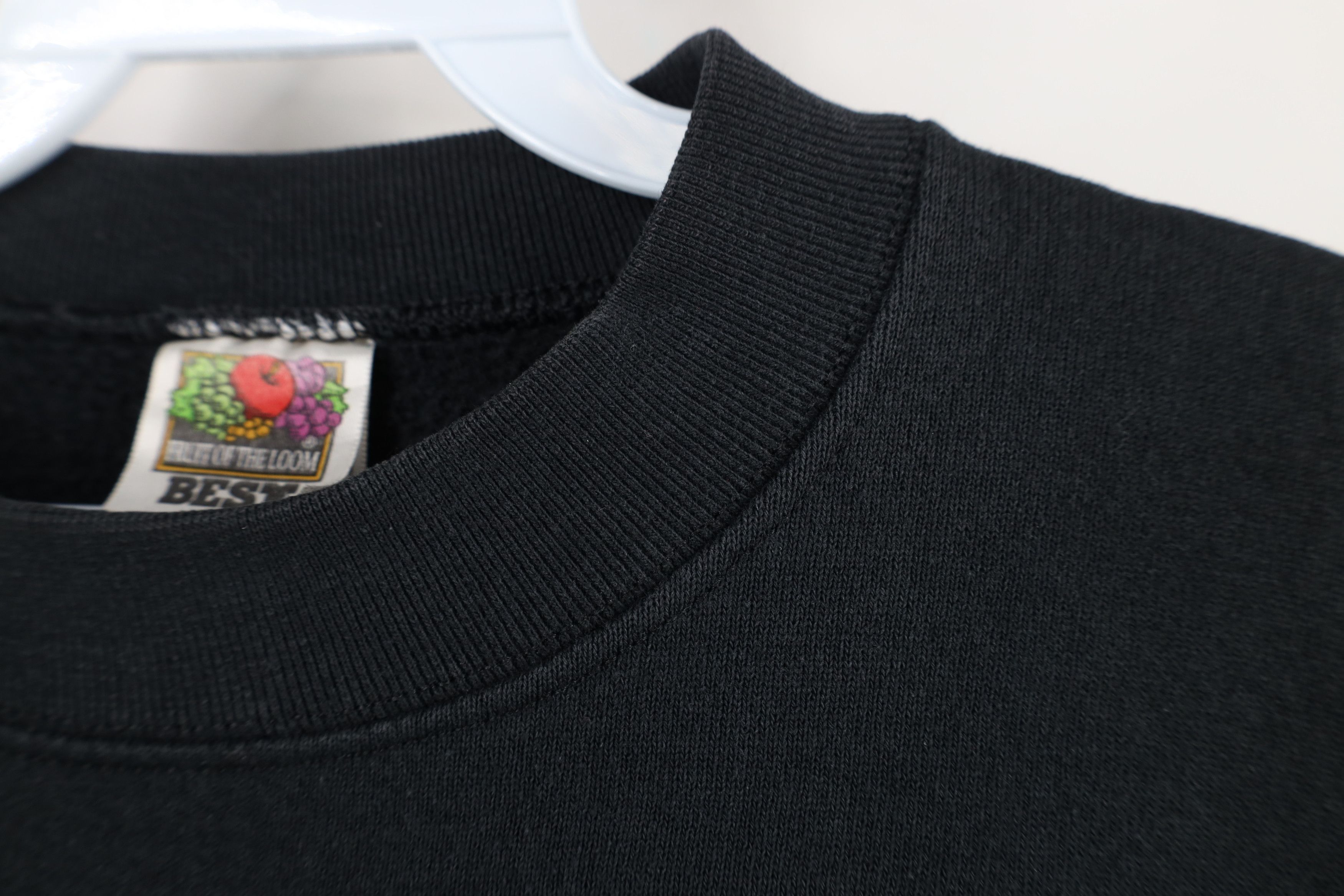 Vintage Vintage 90s Streetwear Faded Blank Crewneck Sweatshirt Black Size US L / EU 52-54 / 3 - 4 Thumbnail
