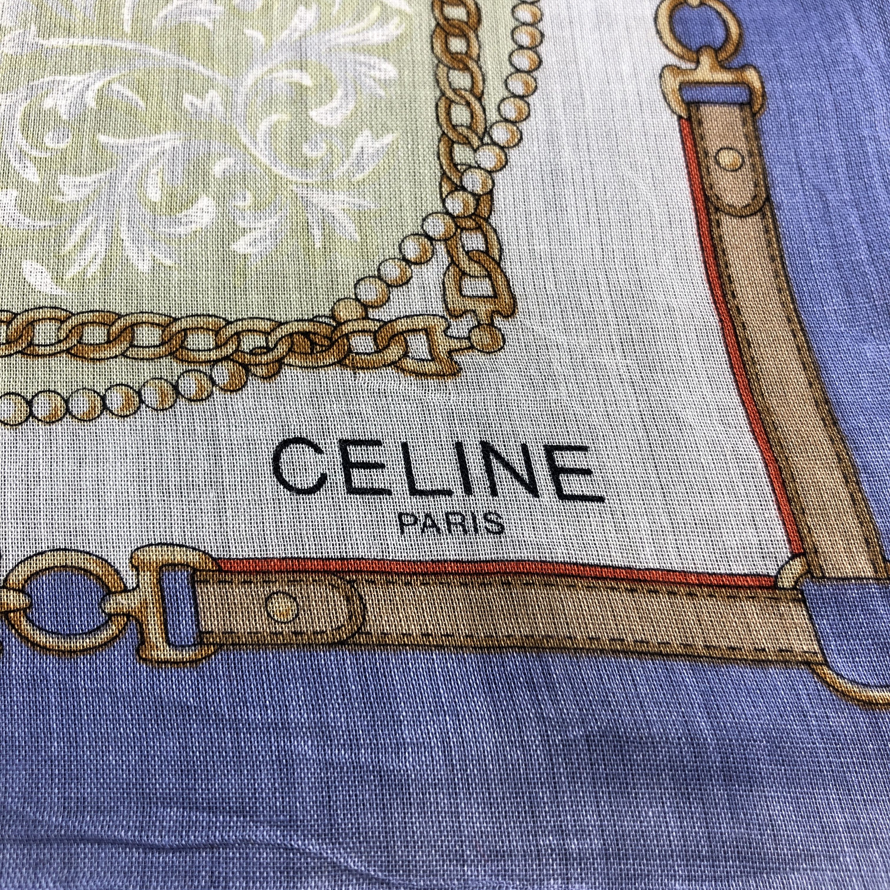 Celine Celine Chains Handkerchief Neckerchief Bandana H2753 Size ONE SIZE - 4 Thumbnail