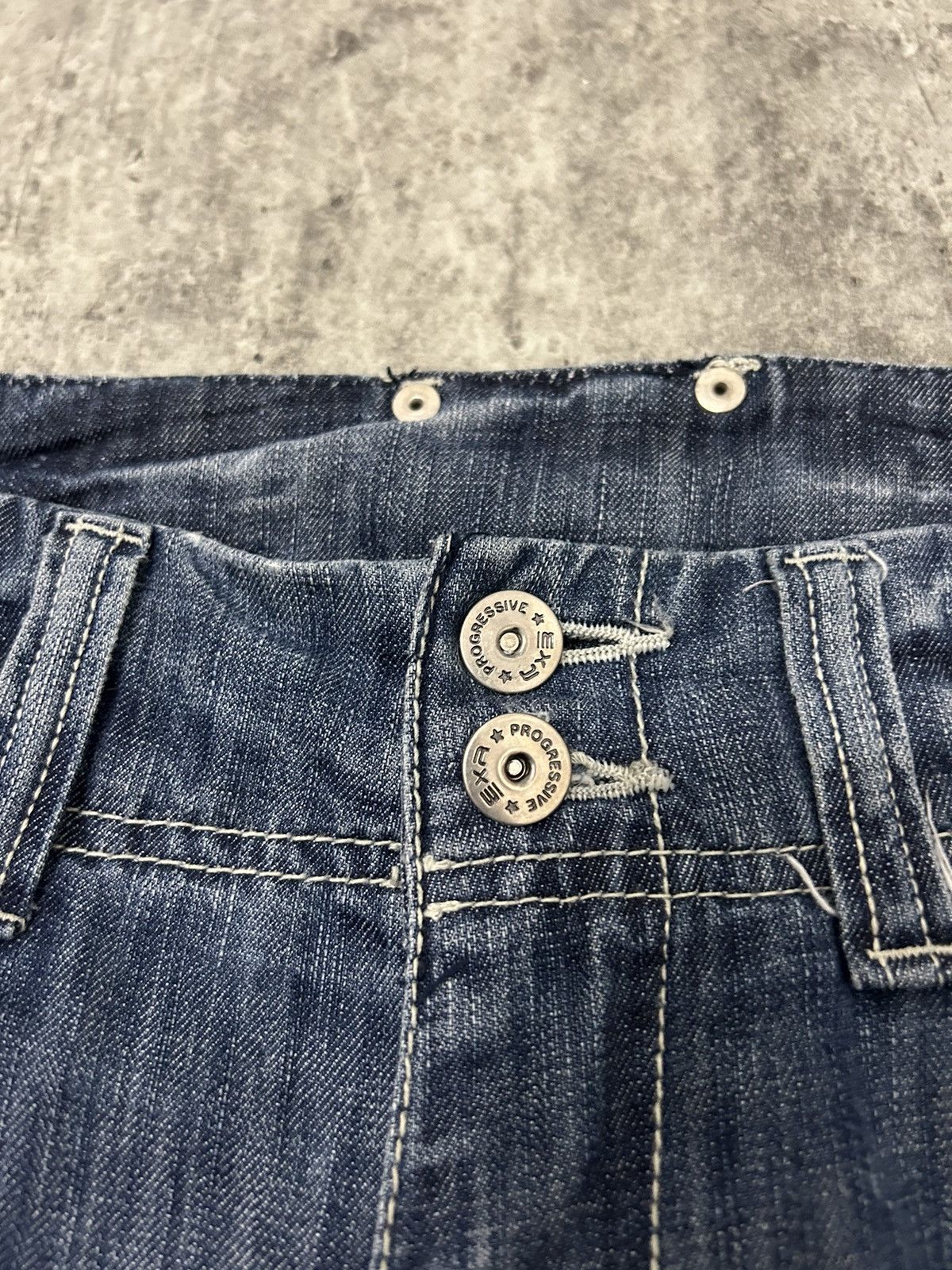 JNCO × Japanese Brand EXR baggy Full Zip jorts Denim Pants Size US 33 - 8 Thumbnail