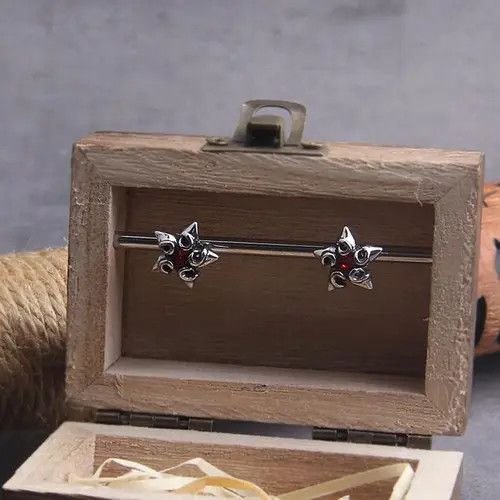 Jewelry × Sterling Silver Pentagonal Star Stud Earrings Size ONE SIZE - 2 Thumbnail
