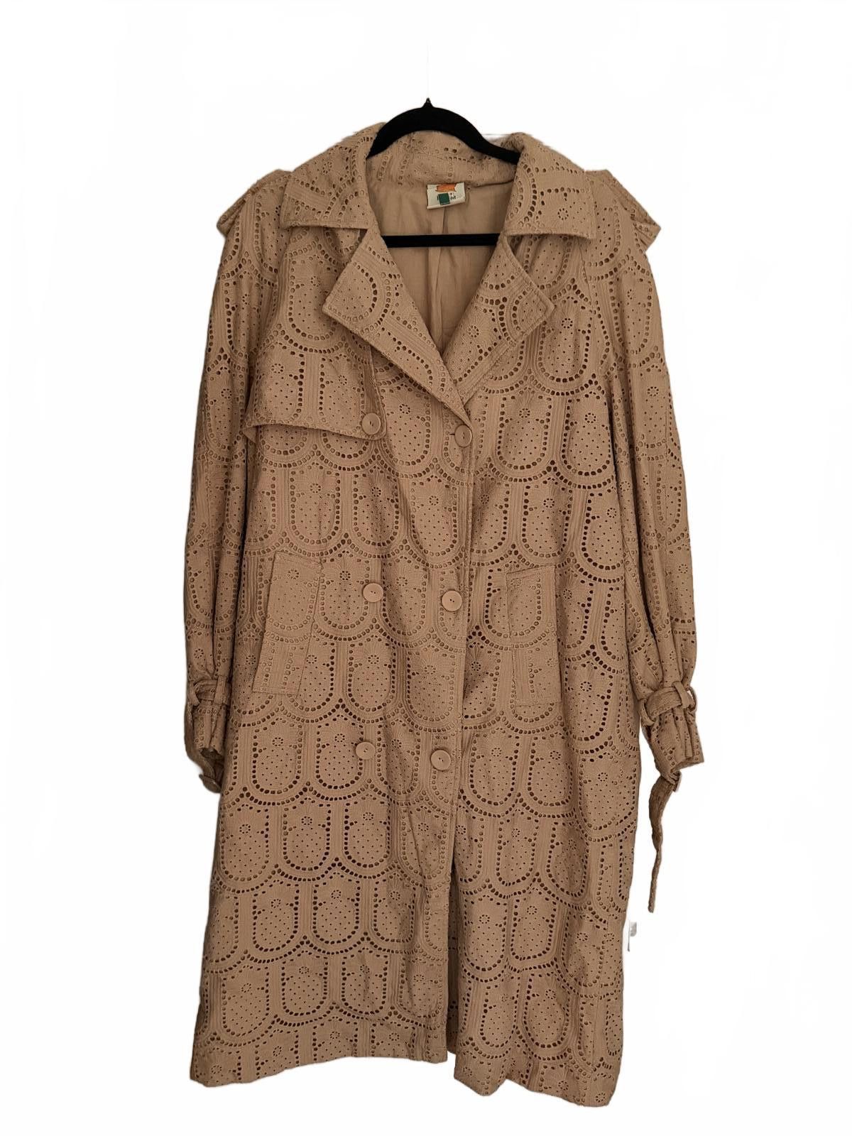 Farm Rio Farm Rio Embroidered Pineapple Cotton Trench Coat Size S / US 4 / IT 40 - 6 Thumbnail