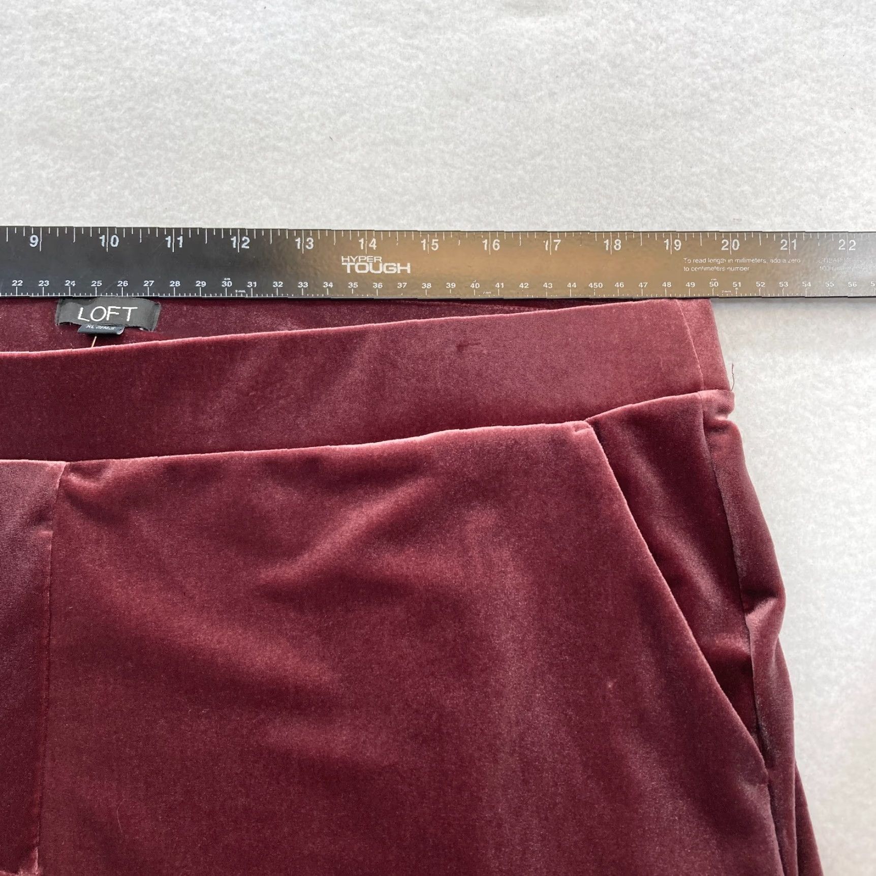 Loft LOFT Pull On Pants Women's XL Red Velvet Velour Stretch Skinny Ankle High Rise Size 26" / US 2 / IT 38 - 7 Thumbnail