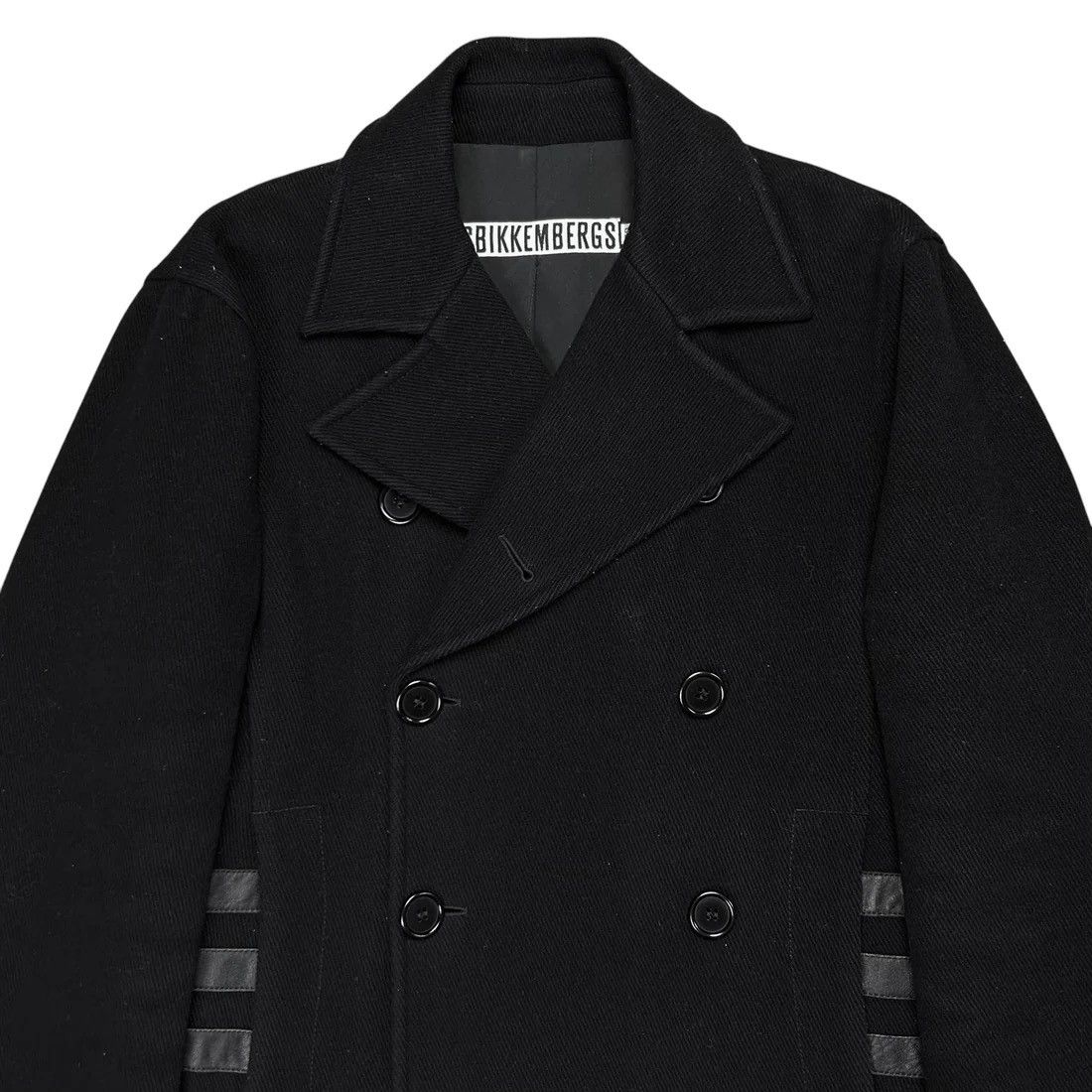 Dirk Bikkembergs Dirk Bikkembergs Leather Striped Caban Coat Size US L / EU 52-54 / 3 - 4 Thumbnail