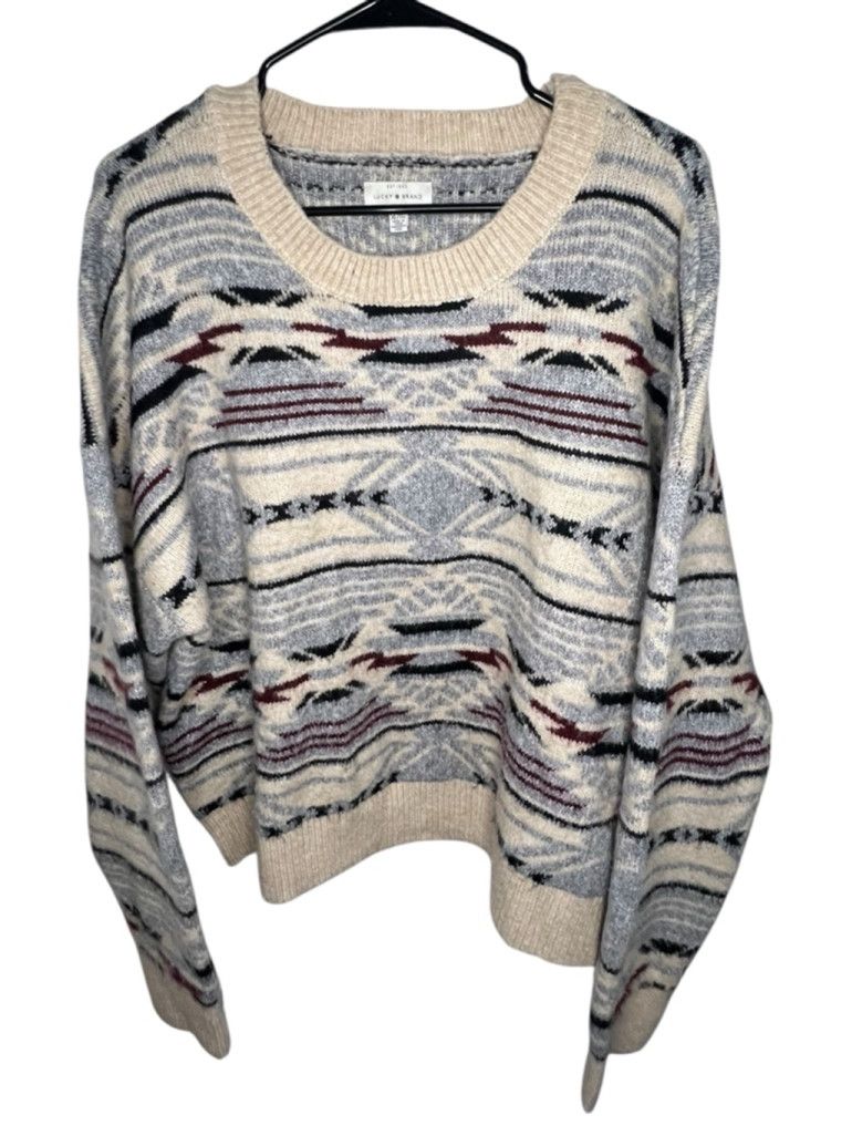 Lucky Brand Lucky Brand Boho Aztec Southwest Print Pullover Sweater Size XL / US 12-14 / IT 48-50 - 1 Thumbnail