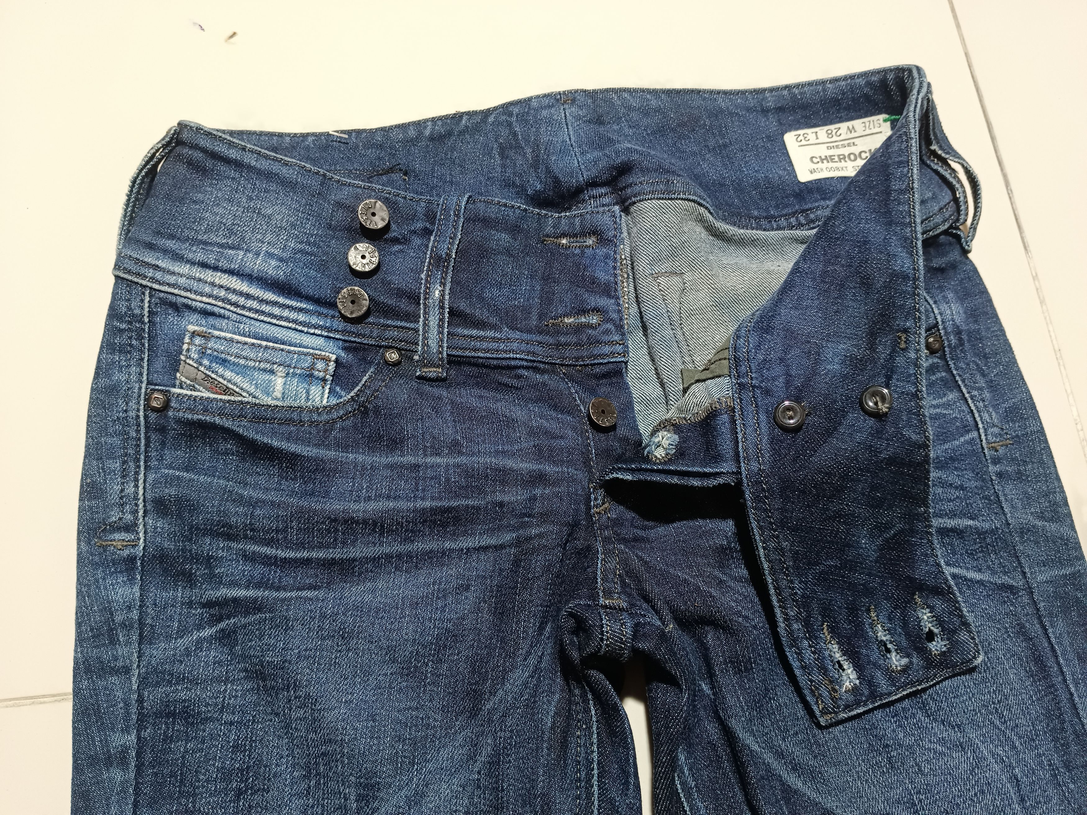 If Six Was Nine × Le Grande Bleu (L.G.B.) Vintage Flare Diesel Denim Jeans Size US 28 / EU 44 - 8 Thumbnail