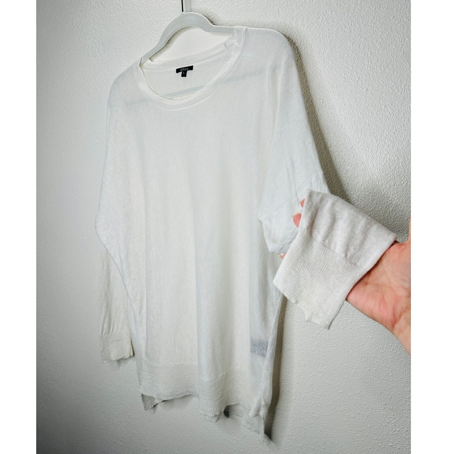 Other Pure Amici Ivory Round Neck Long Sleeve High Low Sweater L Size L / US 10 / IT 46 - 2 Thumbnail