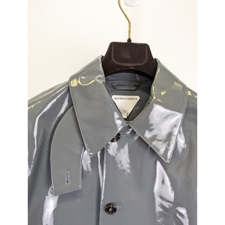 Bottega Veneta o1rshd1 High Shine Leather Calf Coat in Black-Graphite Size XS / US 0-2 / IT 36-38 - 3 Thumbnail