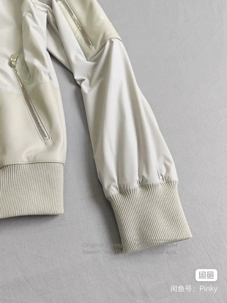 Hermes Hermes Men's leather jacket, light grey, hem lamb leather Size US S / EU 44-46 / 1 - 9 Thumbnail