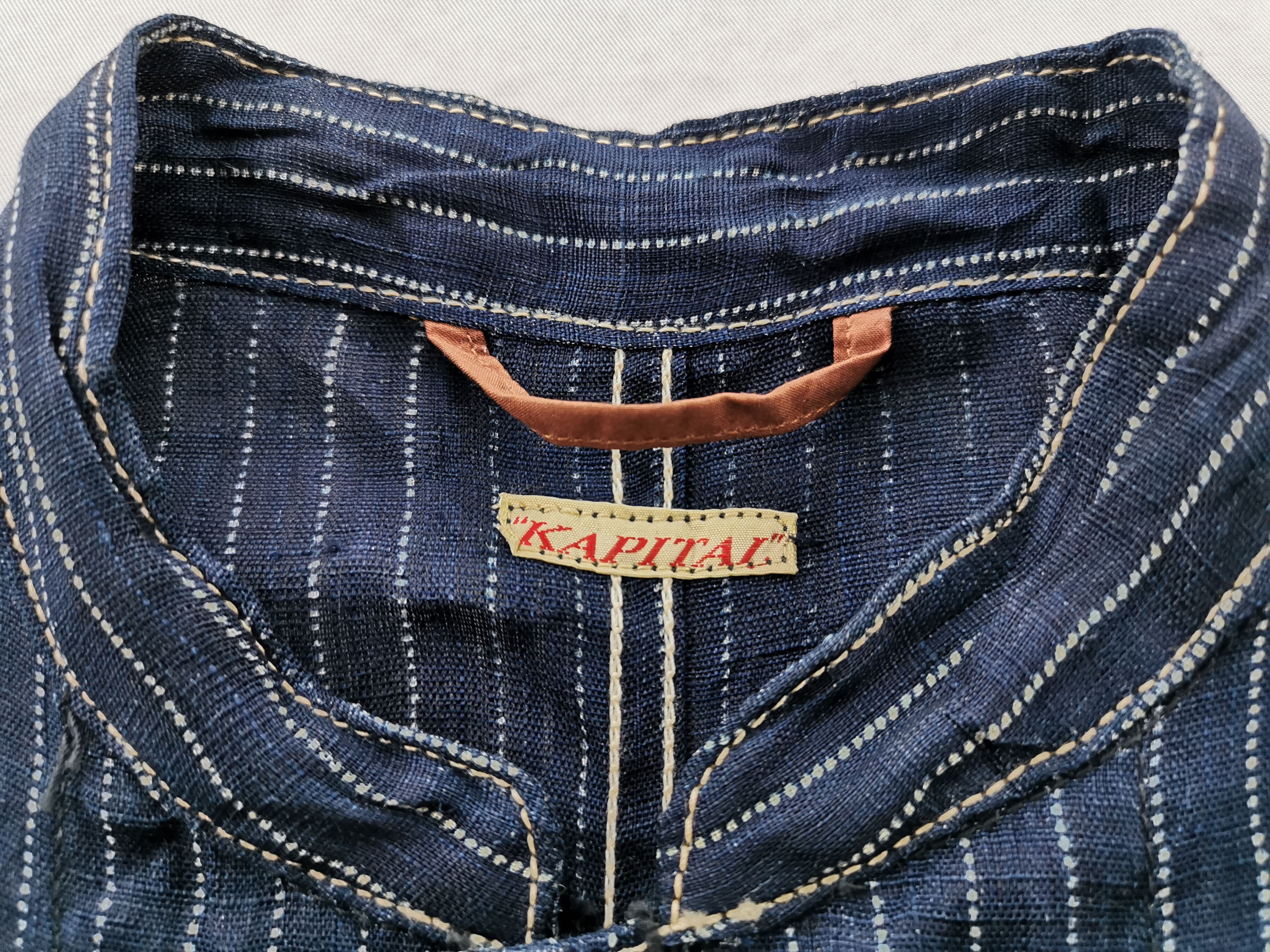 Kapital Vintage 90's Kapital Indigo Hickory Hemp Denim Jacket Size US M / EU 48-50 / 2 - 4 Thumbnail