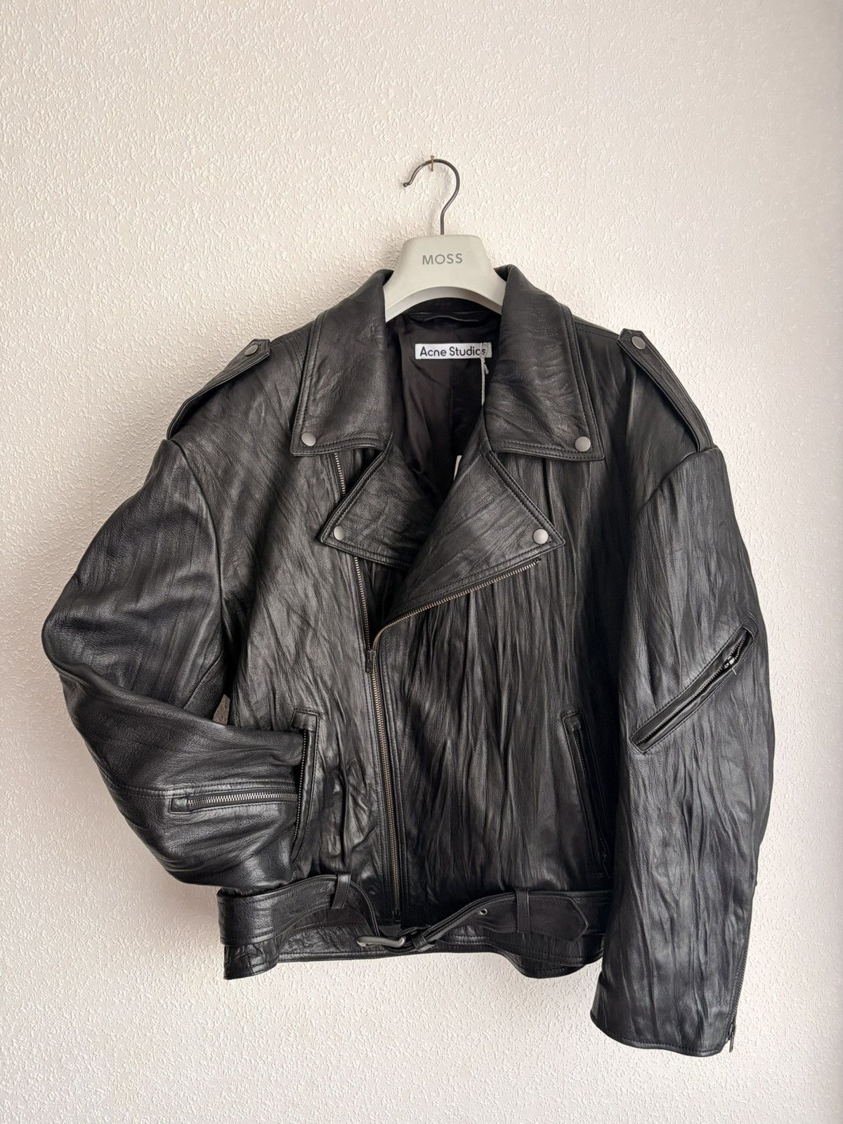 Acne Studios Acne Studios Crinkled leather biker jacket Size US M / EU 48-50 / 2 - 1 Thumbnail