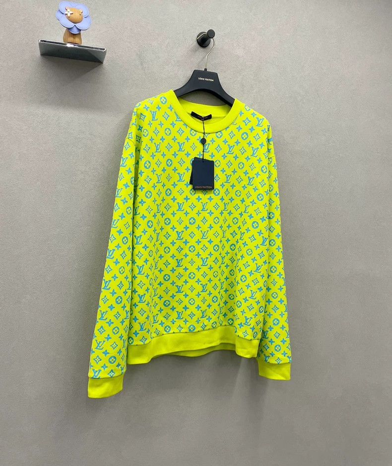 Louis Vuitton Louis Vuitton Yellow Sweater with Full Logo sweater Size US L / EU 52-54 / 3 - 3 Thumbnail