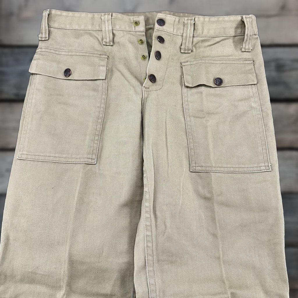 Bell VINTAGE Flare Pants Womens 30x31 Beige Military Bell Bottom Wide Leg Cargo 70s Pants Womens Wide-Leg Beige 30 31 Vintage Rock Pockets Stretch Mens? Size 30" / US 8 / IT 44 - 1 Thumbnail