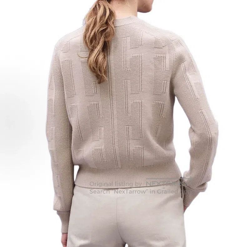 Hermes Hermes Light Brown All-Over Printed Knit Sweater Size XXS / US 00 / IT 34 - 2 Thumbnail