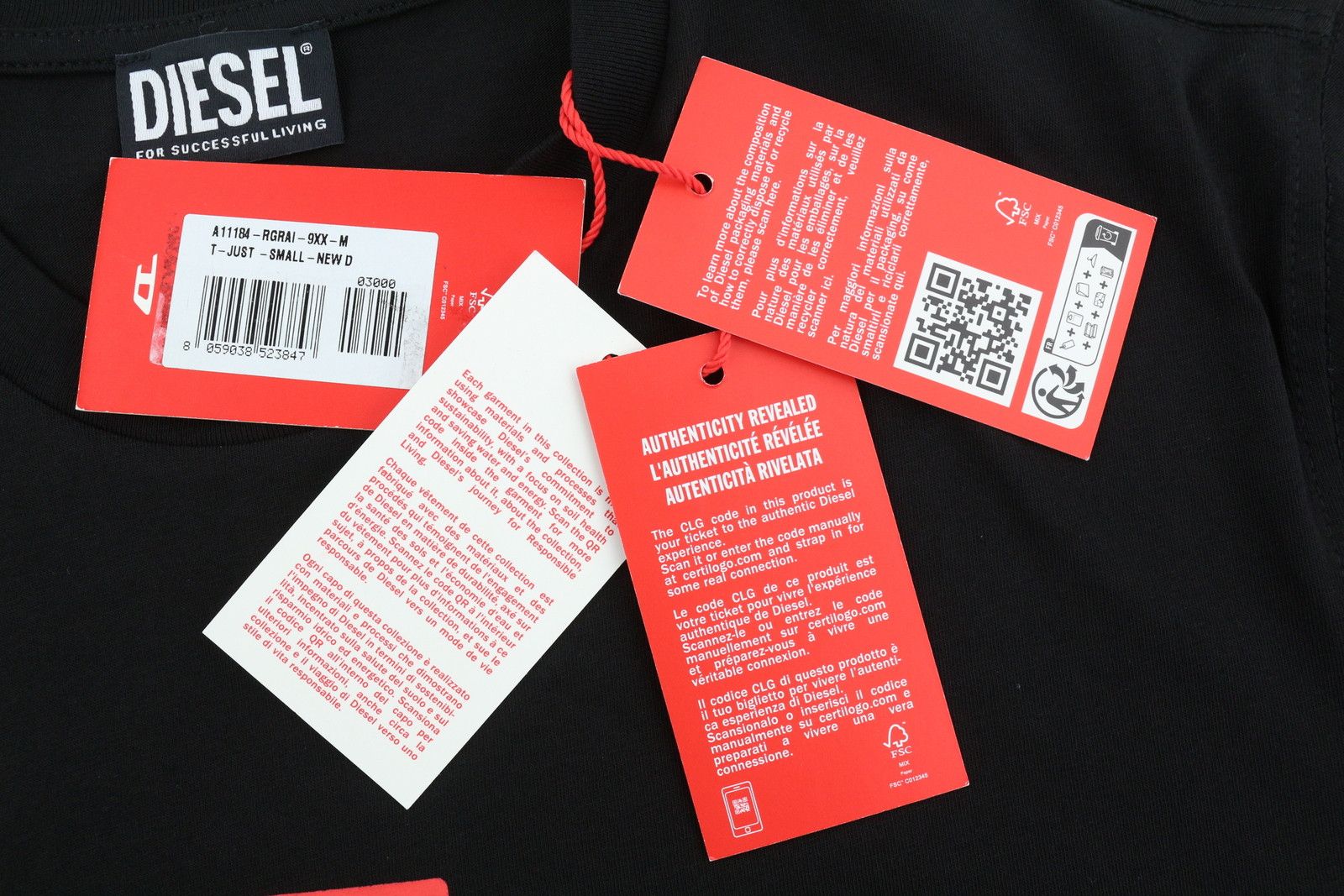 Diesel T-JUST-SMALL-NEW D LOGO M Tricot Front Logo T-Shirt 84118 Size US M / EU 48-50 / 2 - 5 Thumbnail
