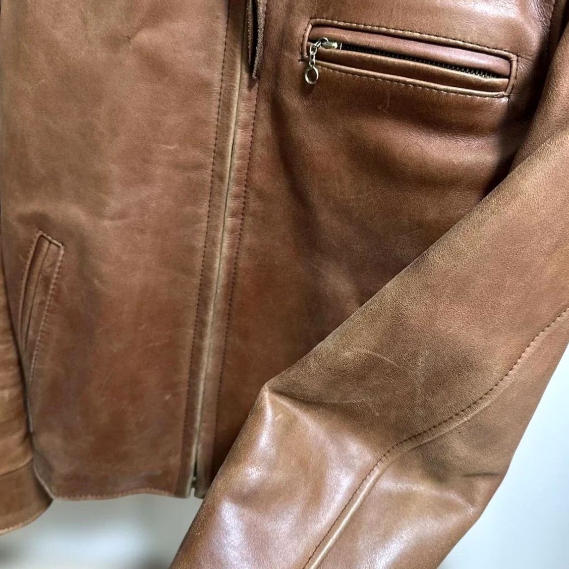 Vintage B-McCOY'S Jacket Leather Size 36 Brown Single Riders Mens 36 Regular TALON Zipper Vintage (if applicable) Size US XXS / EU 40 - 4 Thumbnail