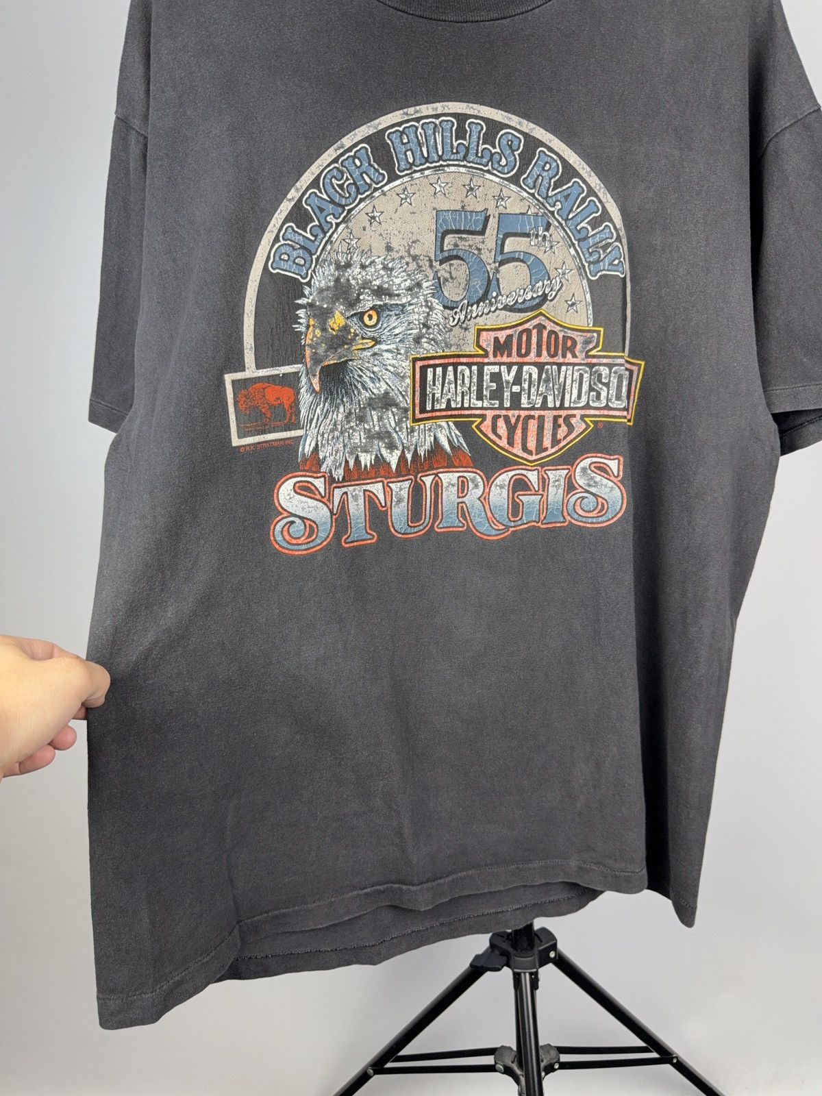 Harley Davidson Vintage 90s USA Harley Davidson Black Hills Rally Tee shirt Size US XL / EU 56 / 4 - 4 Thumbnail