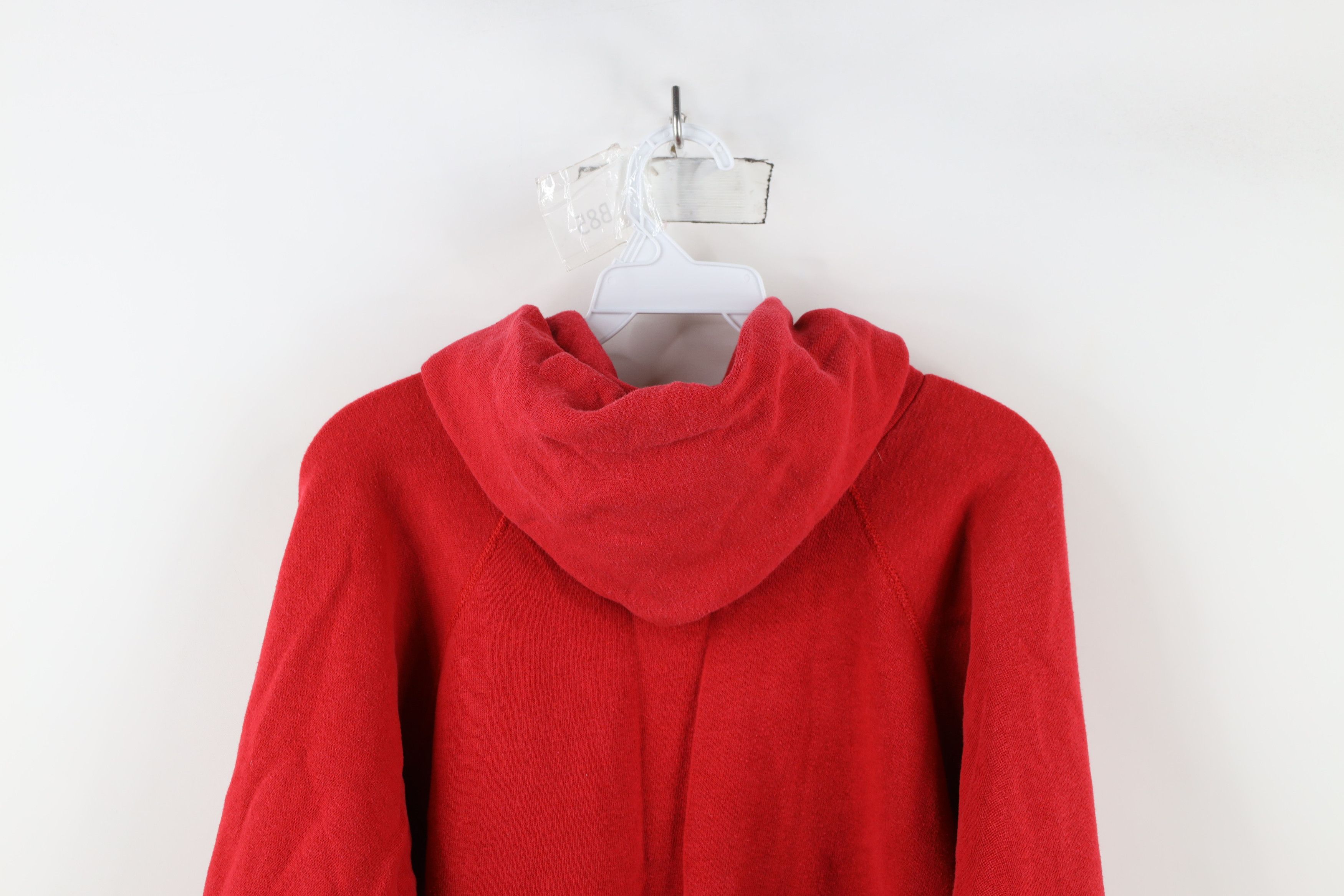 Vintage Vintage 70s 80s Streetwear Raglan Hoodie Sweatshirt Red USA Size US M / EU 48-50 / 2 - 12 Thumbnail