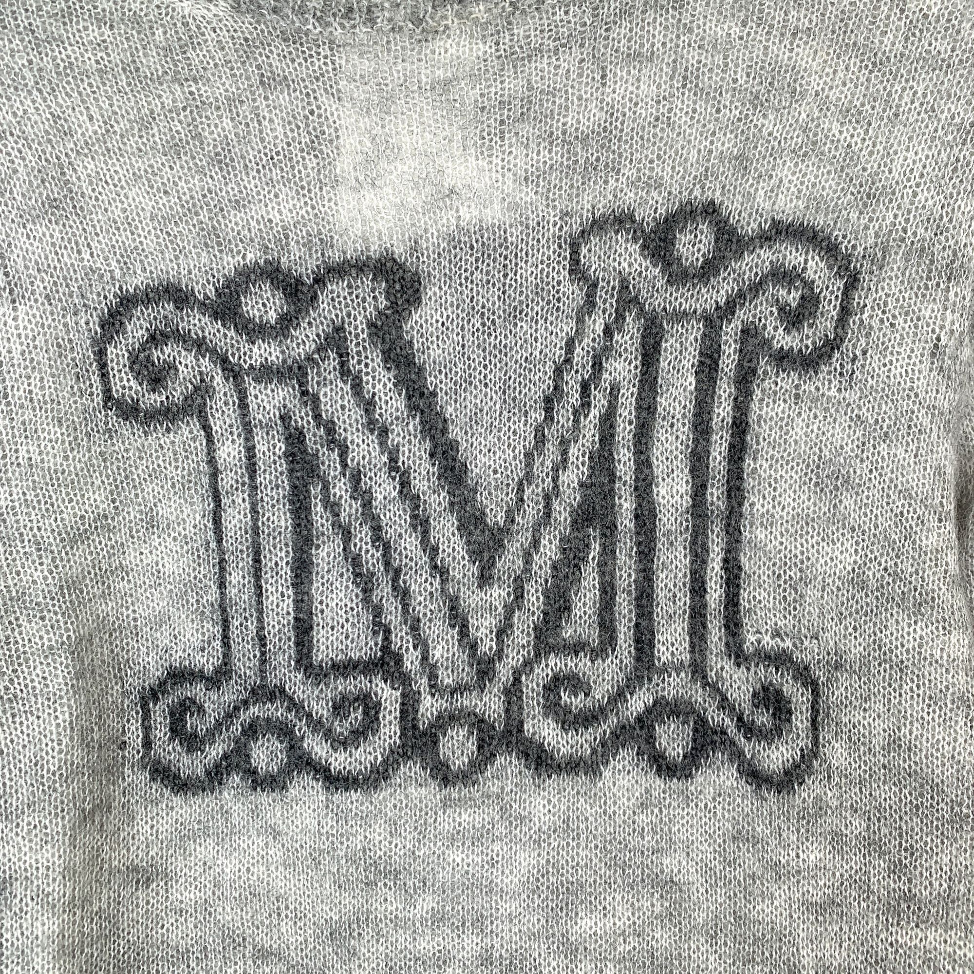 Max Mara Max Mara Womens Gray Wool & Angora Blend Sweater With Black Size XS / US 0-2 / IT 36-38 - 4 Thumbnail