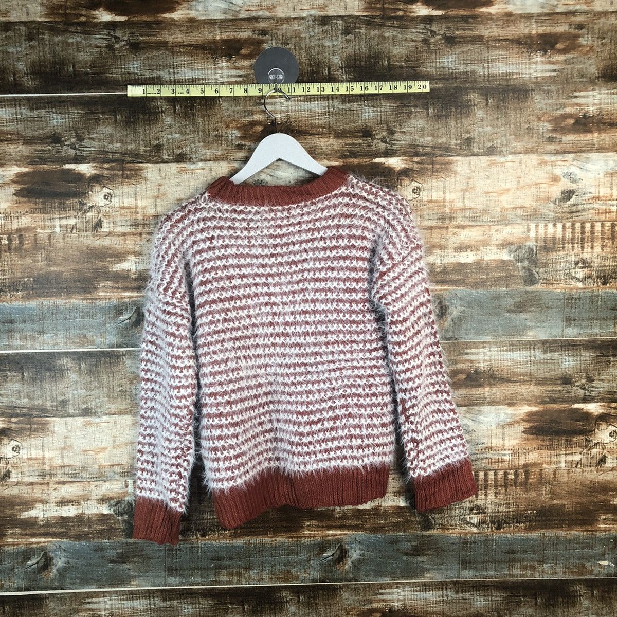 Homespun Knitwear DL Lips Red Mohair shaggy fur Knitwear #C322 Size S / US 4 / IT 40 - 12 Thumbnail