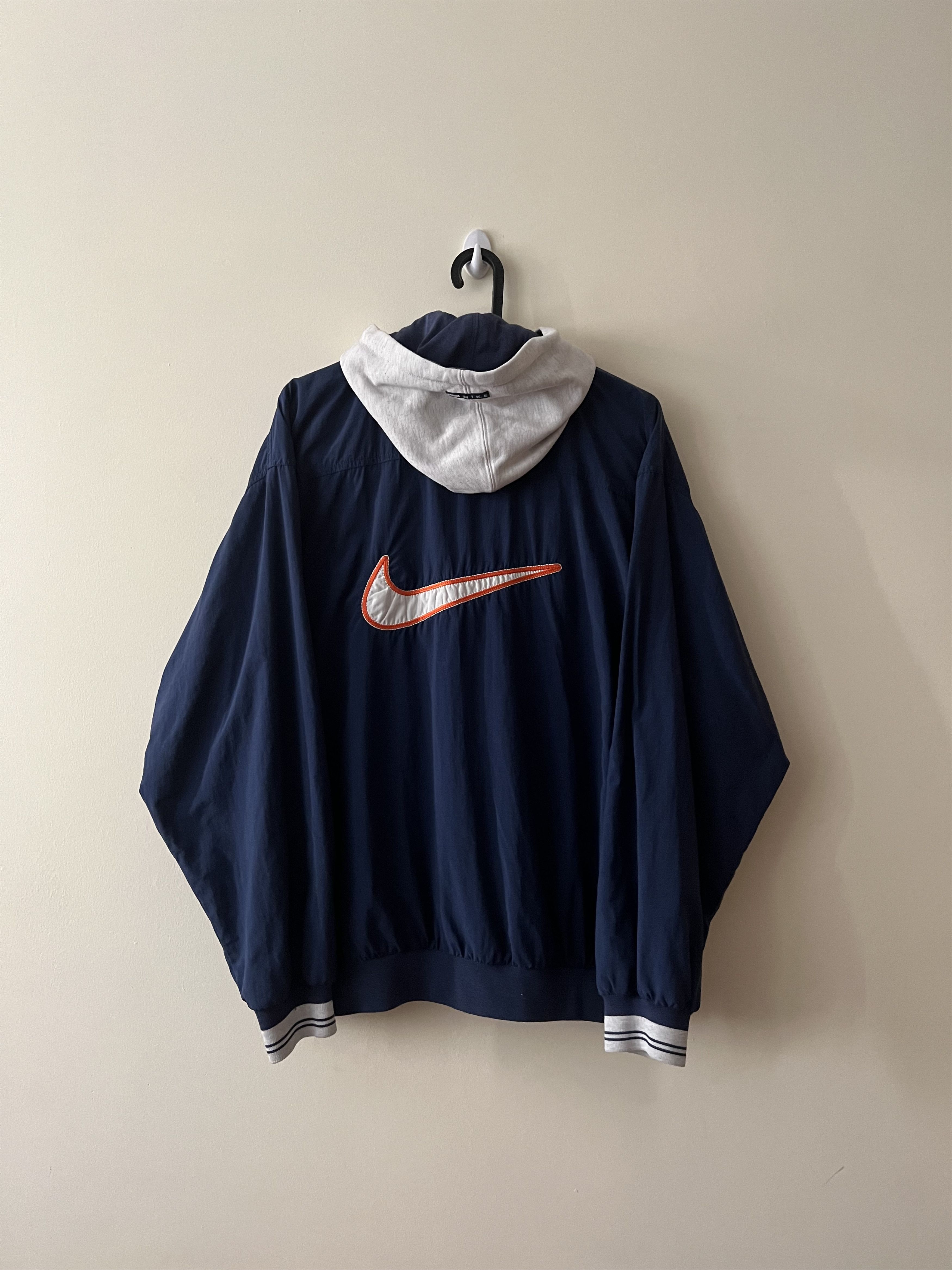 image of Old Jacket Bomber Nike Vintage Usa 90's Boxy Fit in Navy, Men's (Size Large)