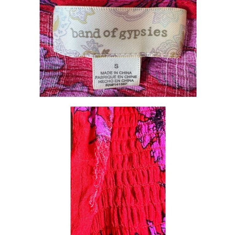 Other Band of Gypsies Hi Low Dress Small Red Pink Flowers Stretch Size S / US 4 / IT 40 - 12 Thumbnail