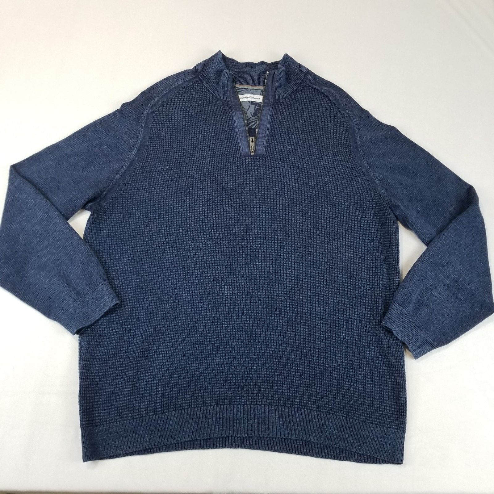 Tommy Bahama Tommy Bahama Sweater Men’s XL Blue Tidemark Half Zip Texture Size US XL / EU 56 / 4 - 10 Thumbnail