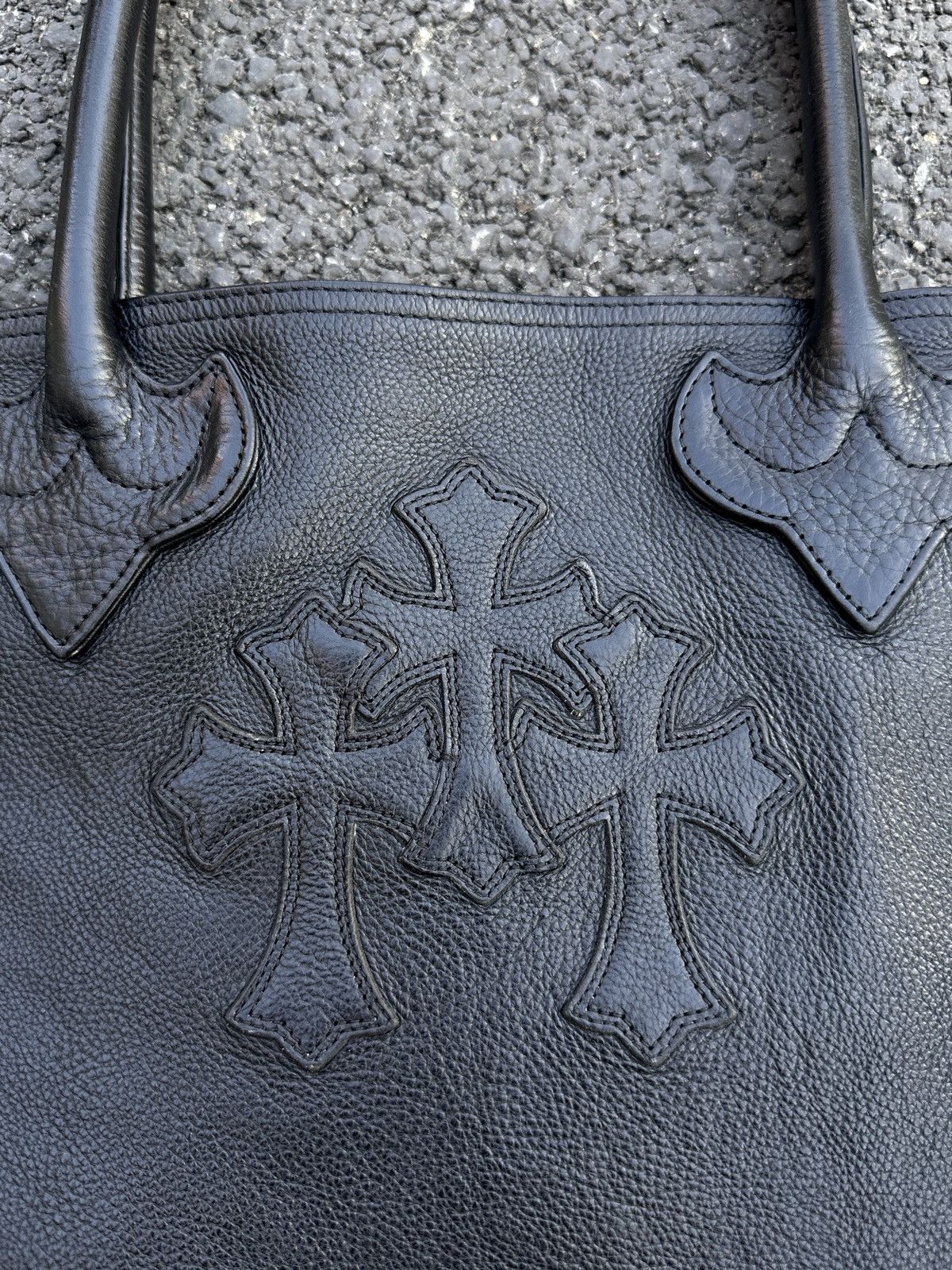 Chrome Hearts Cemetery Cross Patch Double Snap Tote Bag Size ONE SIZE - 6 Thumbnail