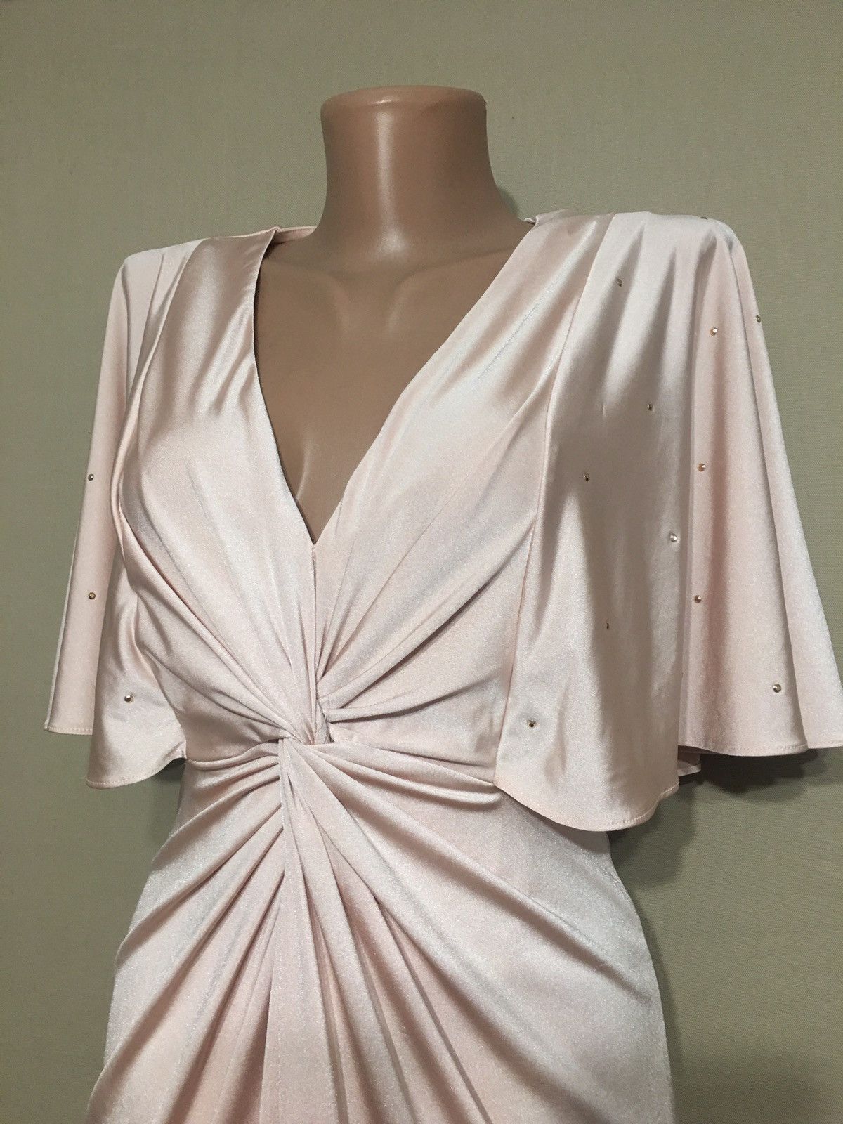 Jenny Packham Jenny Packham Draped Pink Jersey Evening Maxi Dress UK8 EU36 Size S / US 4 / IT 40 - 5 Thumbnail