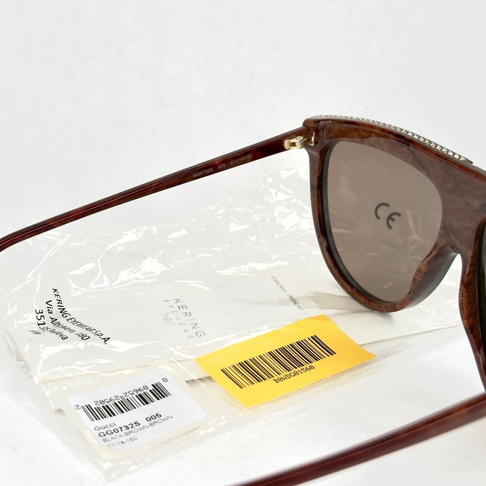 Gucci GUCCI GG0732S Black Brown Oversized Pilot Sunglass 0732 005 Size ONE SIZE - 6 Thumbnail
