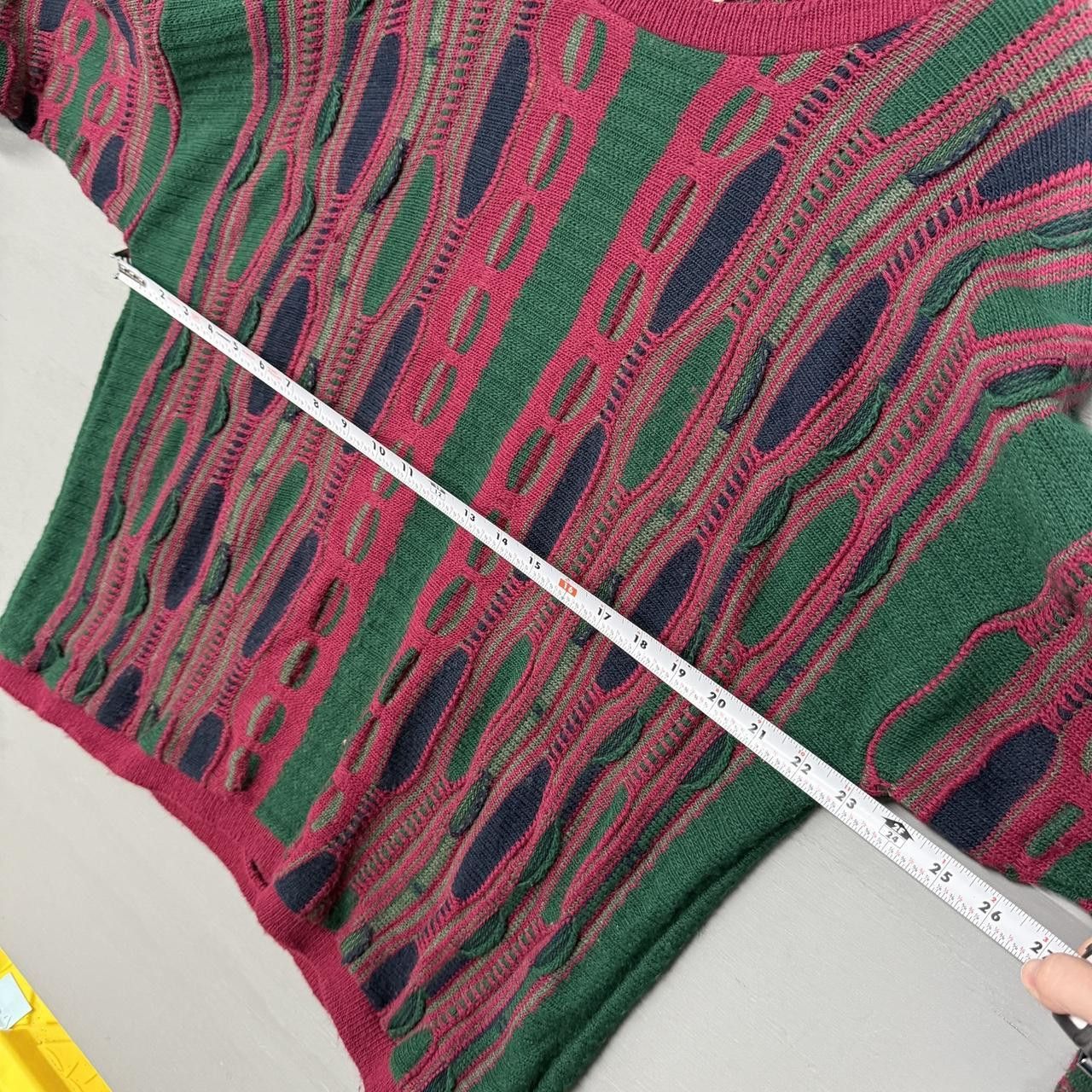 Coogi Vintage Carly Blake 3D Knit Pink and Green Sweater XL Size US XL / EU 56 / 4 - 5 Thumbnail