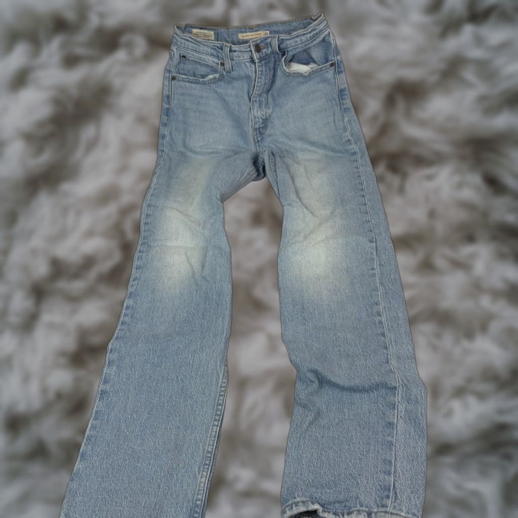 Levi's Levis Premium 70s High Slim Straight Jeans Womens 25 Light Wash High Rise Denim Size 42" / US 20 - 1 Thumbnail