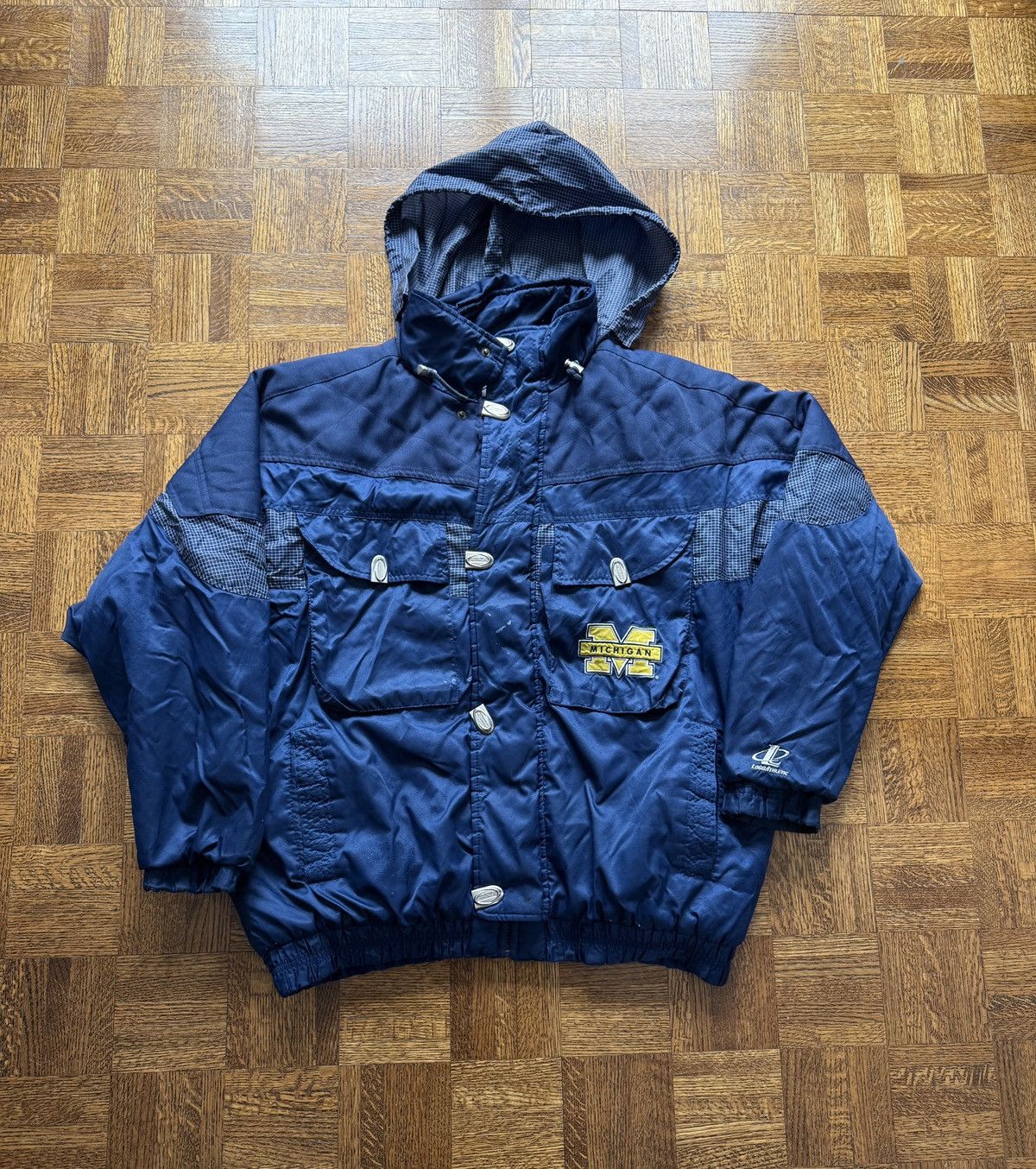Logo Athletic Vintage 90s University of Michigan Logo Athletic Puffer Coat Size US XL / EU 56 / 4 - 1 Thumbnail