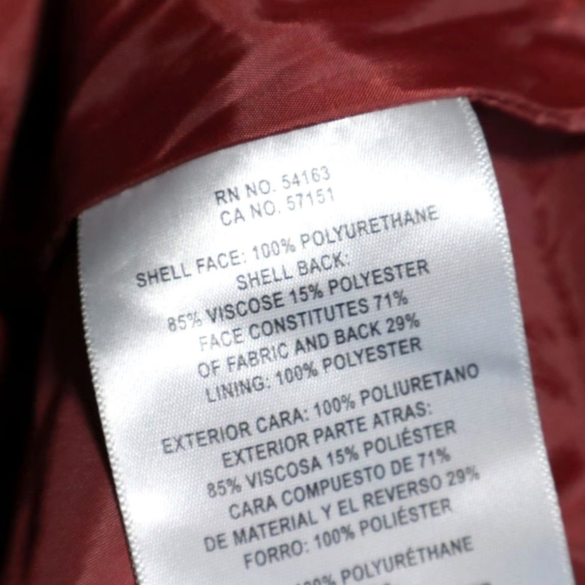 Vintage Levis Faux Leather Biker Jacket Maroon Women's 4X Shirt Size XXL / US 16-18 / IT 52-54 - 8 Thumbnail