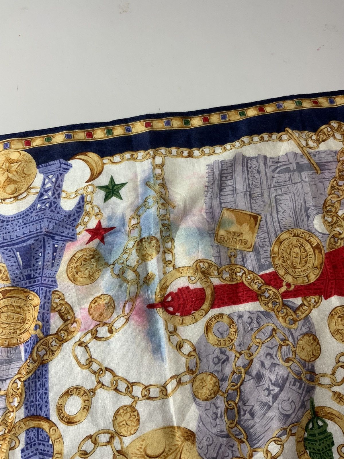 Celine Vintage Celine Paris Monogram Fade Bandana Handkercheif Size ONE SIZE - 10 Thumbnail