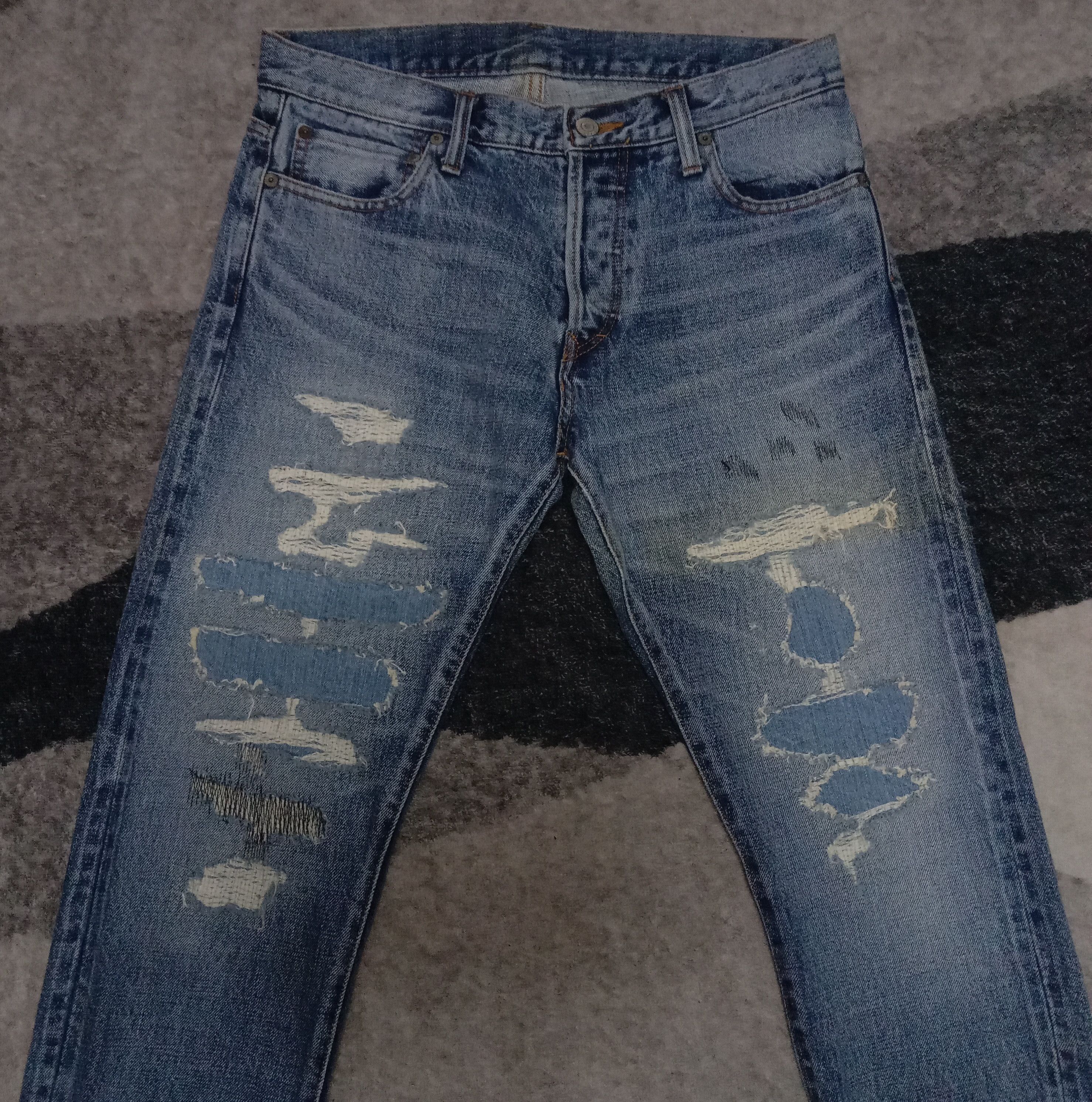 Japanese Brand Rare Nine Lives Sashiko Grunge Kapital Selvedge Japan Denim Size US 30 / EU 46 - 2 Thumbnail