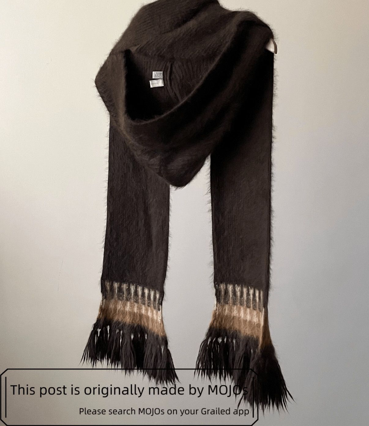 Number (N)ine Number Nine 02AW Brown Hoodie Ethical Scarf mojos153 Size ONE SIZE - 2 Thumbnail