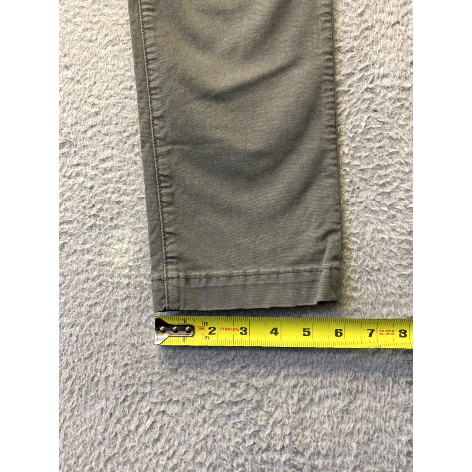 Vintage American Eagle Chino Pants Mens 29x32 Faded Olive Green Flat Front Stretch Regular Khakis Casual Preppy Logo Buttons Zip 62 Size US 29 - 6 Thumbnail
