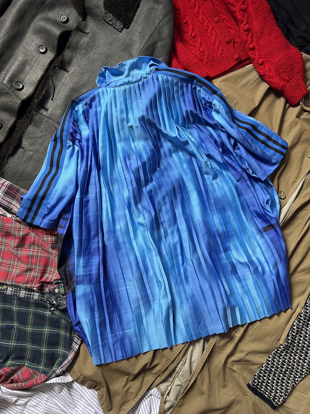 Adidas Pleated Adidas Originals Blue Polo T-Shirt Size L / US 10 / IT 46 - 4 Thumbnail