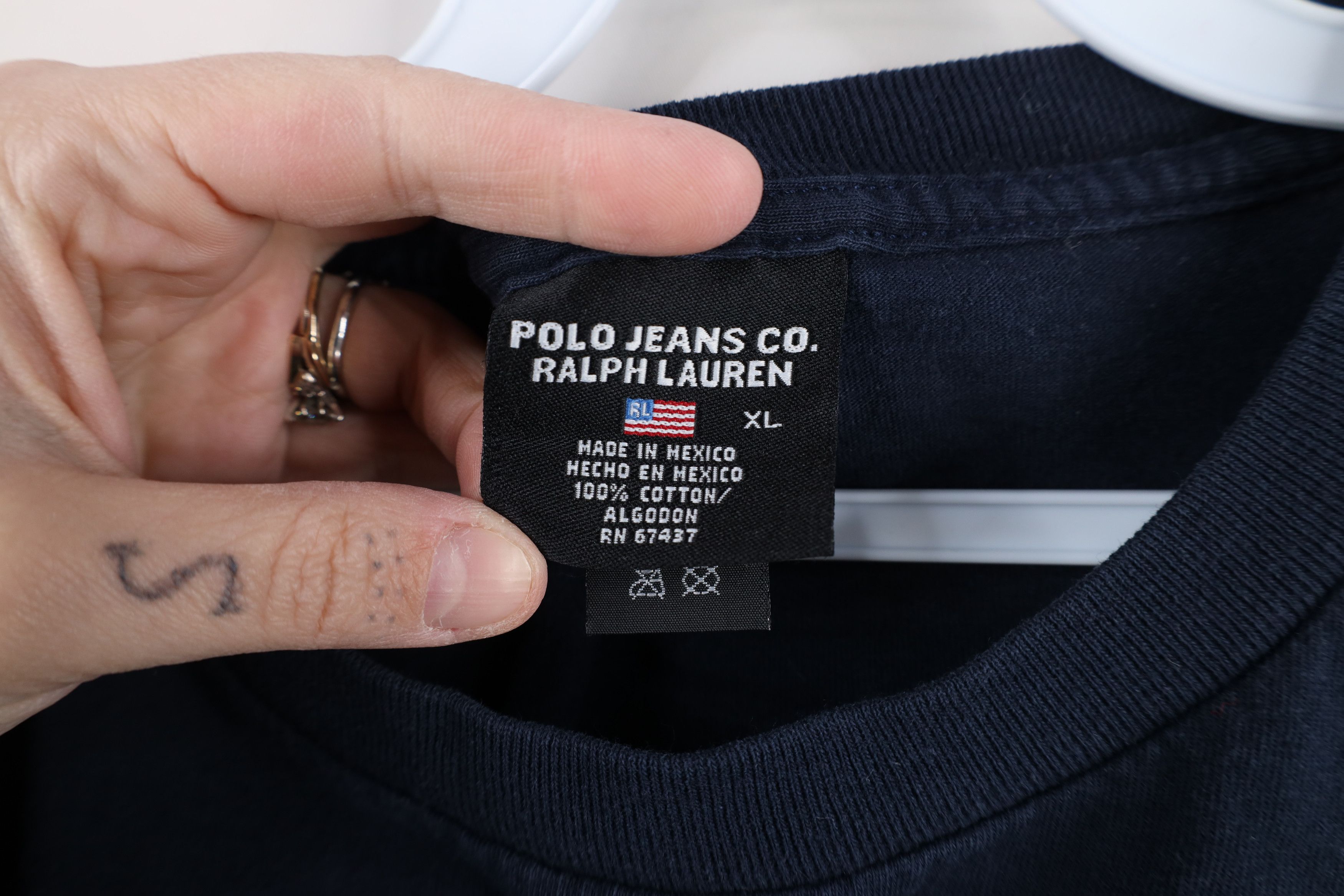 Ralph Lauren × Vintage Vintage 90s Ralph Lauren Spell Stamp New York T-Shirt Blue Size US XL / EU 56 / 4 - 8 Thumbnail