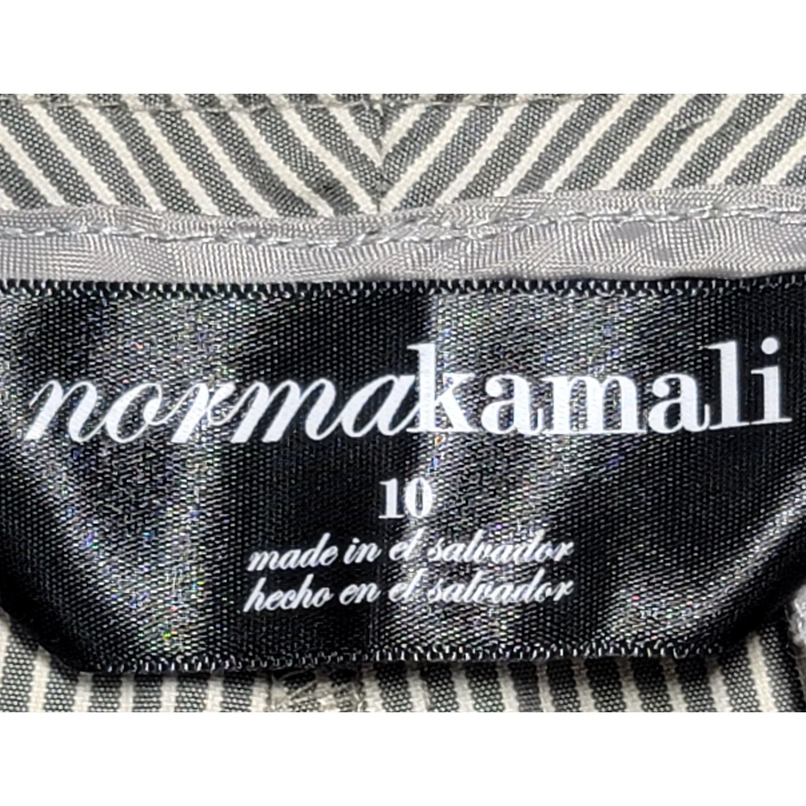 Other Norma Kamali Tan White Stripe Flat Front Pants 10 Soft Size 32" / US 10 / IT 46 - 3 Thumbnail