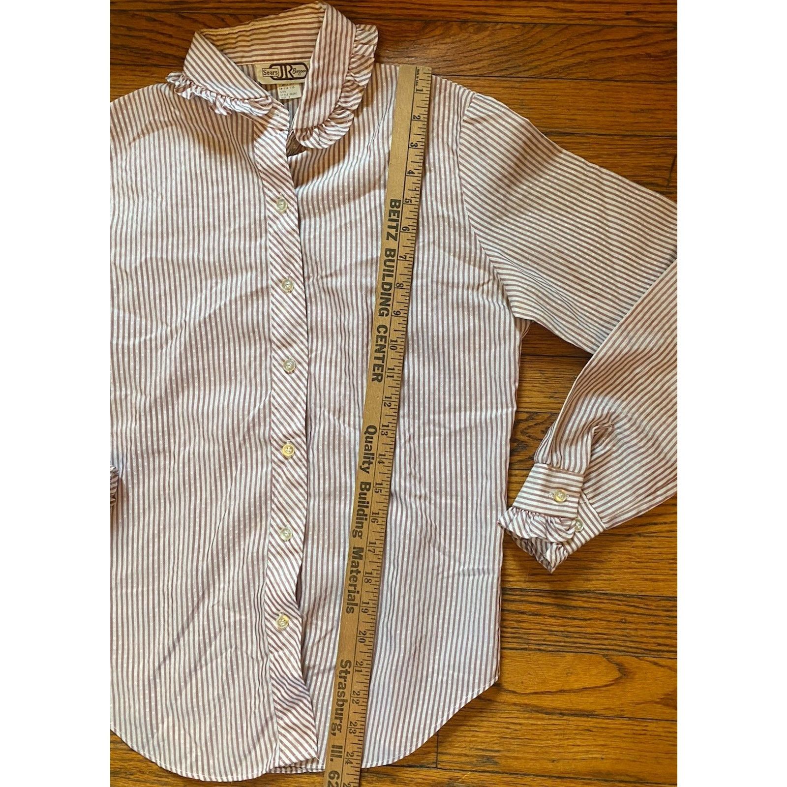 Sears VTG Sears Ruffle Top Women’s Junior 7 Button Shirt Burgundy Size S / US 4 / IT 40 - 6 Thumbnail