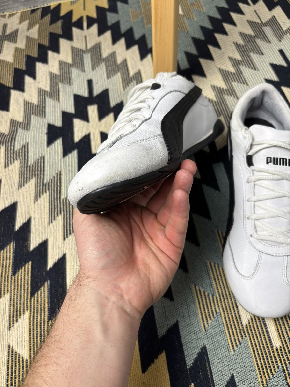 Puma Puma Speedcat leather shoes white and black Size US 10.5 / EU 43-44 - 5 Thumbnail