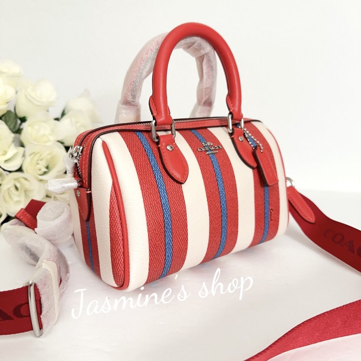 Coach NWT Coach Mini Rowan Crossbody With Stripe Print CT805 Size ONE SIZE - 2 Thumbnail