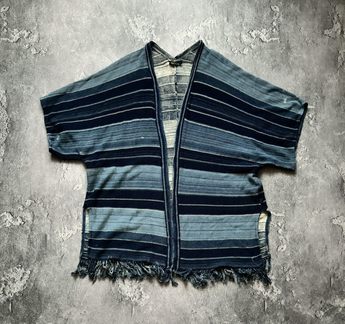 Polo Ralph Lauren × Vintage Polo Ralph Lauren L striped knitwear cape sweater poncho Size L / US 10 / IT 46 - 4 Thumbnail