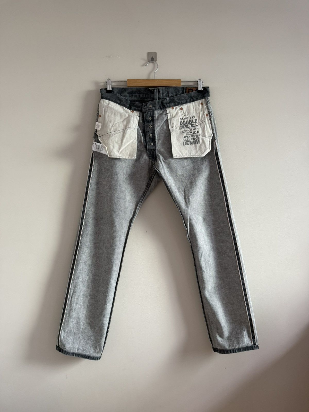 RRL Ralph Lauren Vintage Slim RRL Selvedge Denim Faded Jeans Size US 34 / EU 50 - 11 Thumbnail