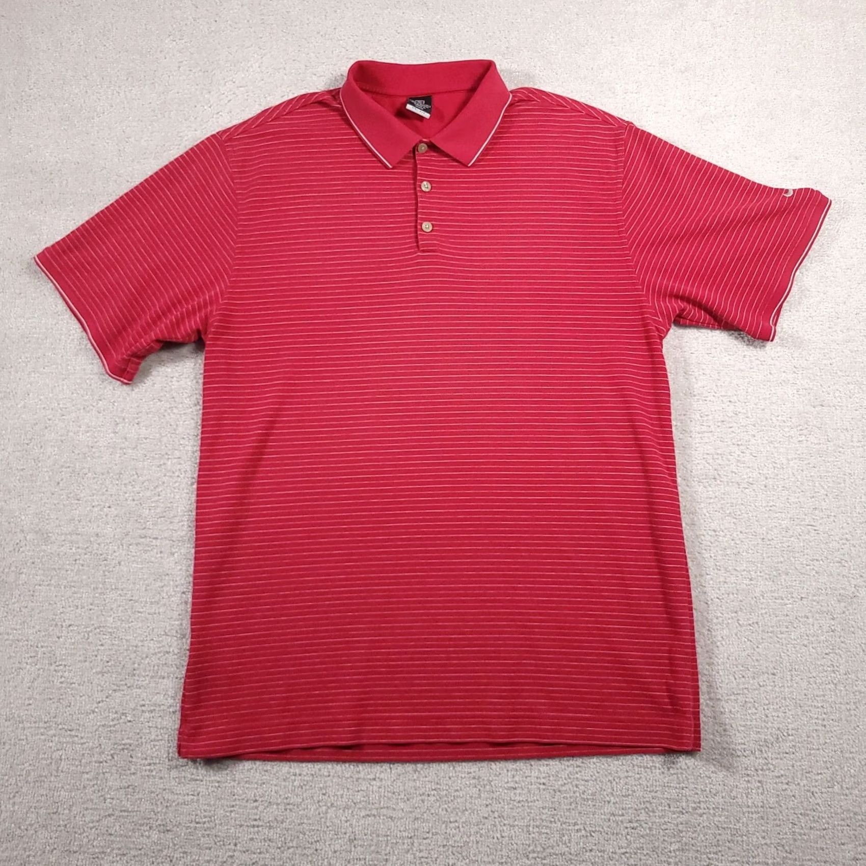 Nike VINTAGE Nike Golf Polo Shirt Mens XL Red Striped Dri-Fit Embroidered Logo Shirt Size US XL / EU 56 / 4 - 2 Thumbnail